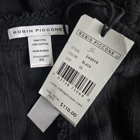 New Robin Piccone Swim Pool Beach Cover-Up/Tunic Black XS NWT - Picture 11 of 11